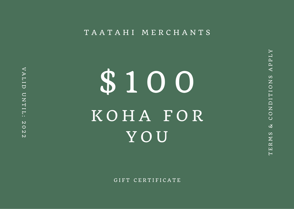 Taatahi Merchants Gift Certificate