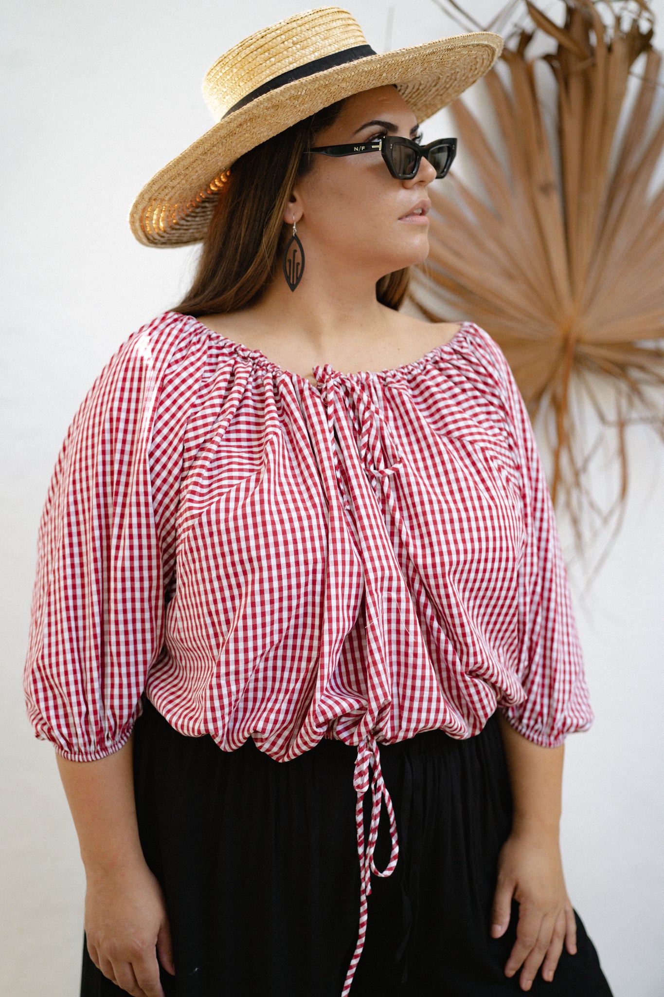 Ahurei Blouse - Red Gingham
